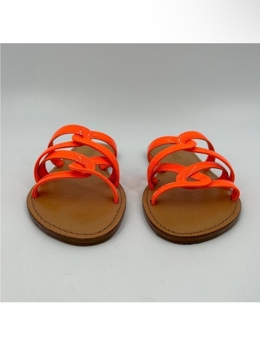 SCHUTZ Neon Orange Patent Slide Sandal - Picture 4 of 5